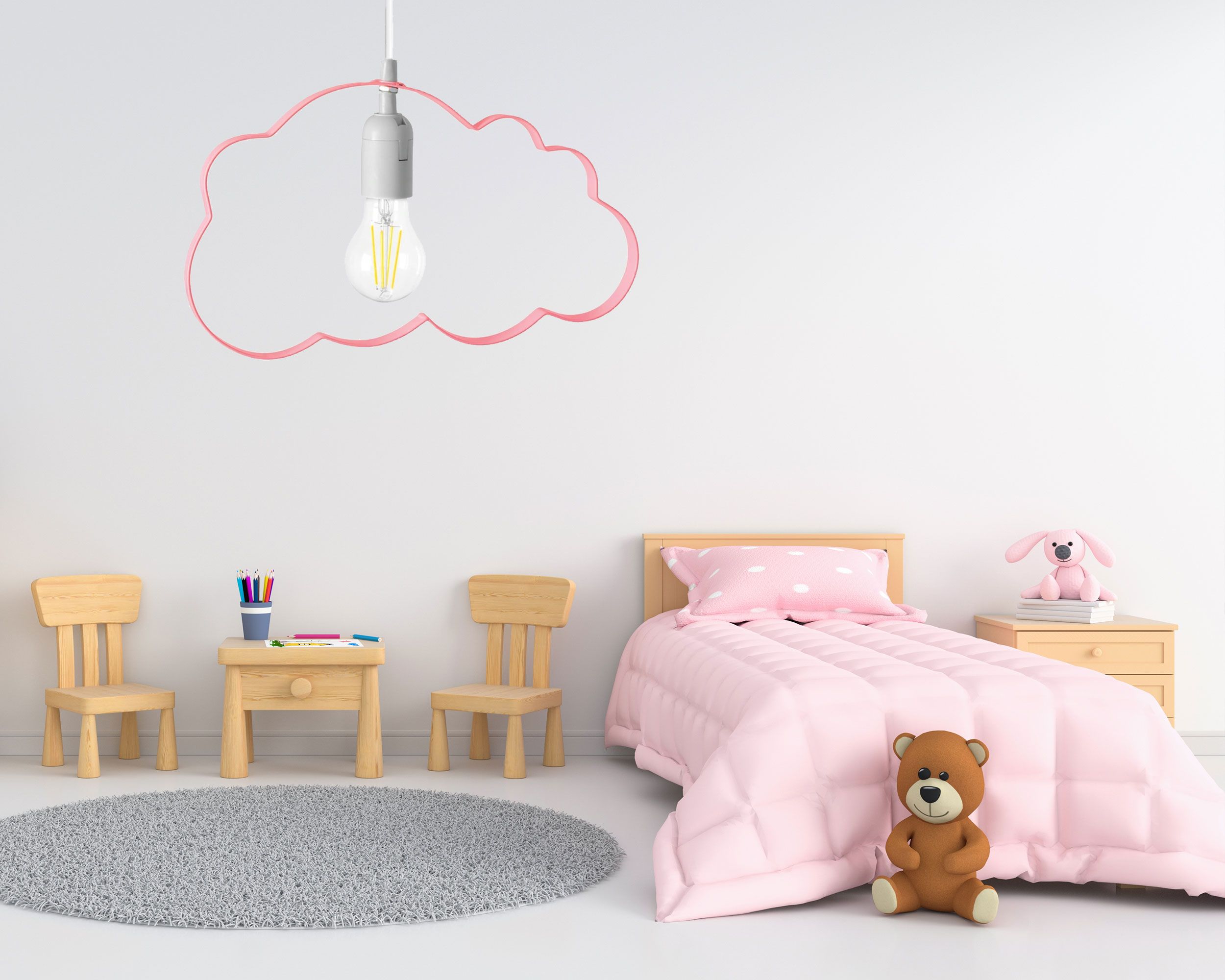 TOOLIGHT riippuvalaisin KIDS LH2077 Vaaleanpunainen, 34, 5x34, 5x99, 5cm