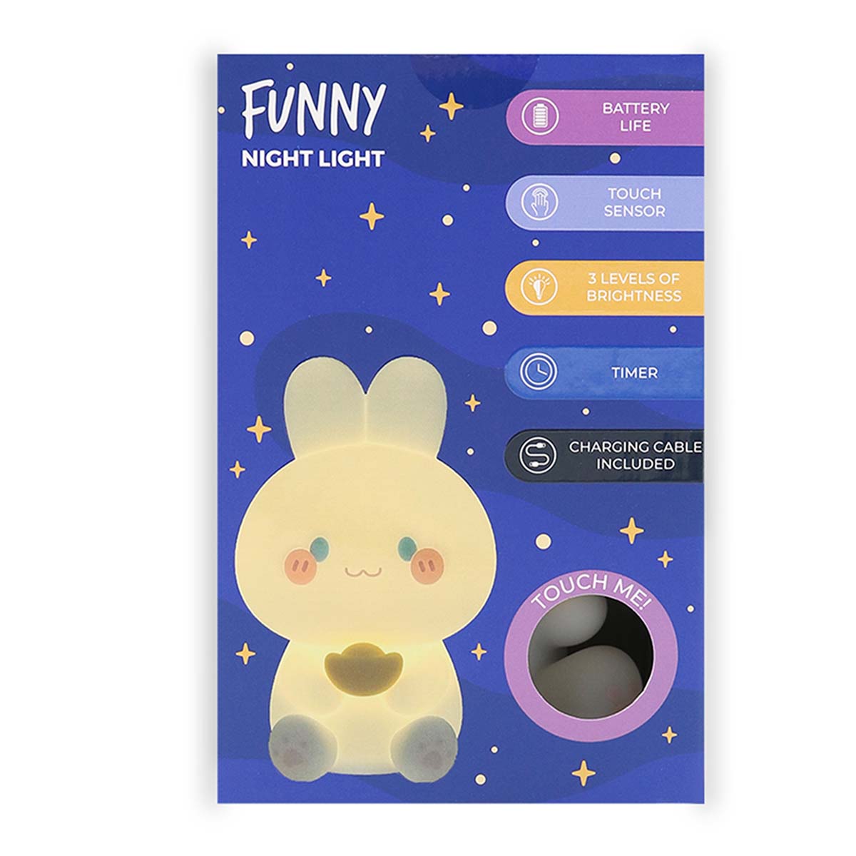 Yövalo Lapsille Integroitu Ajastin ja Kosketusohjaus Belyo Funny Jänis