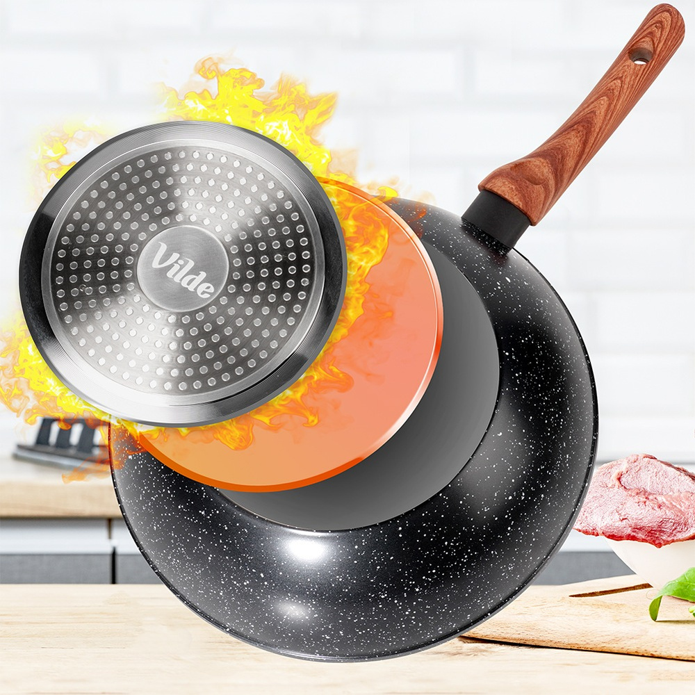 BLACK&WOOD graniittinen wok-paistinpannu 28 cm
