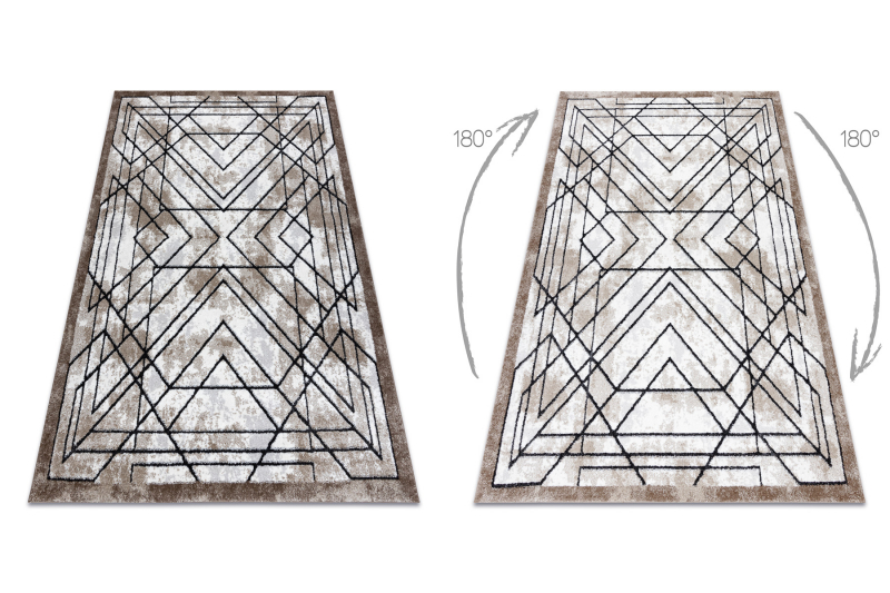 Matto moderni COZY Tico, geometrinen - ruskea 140x190 cm