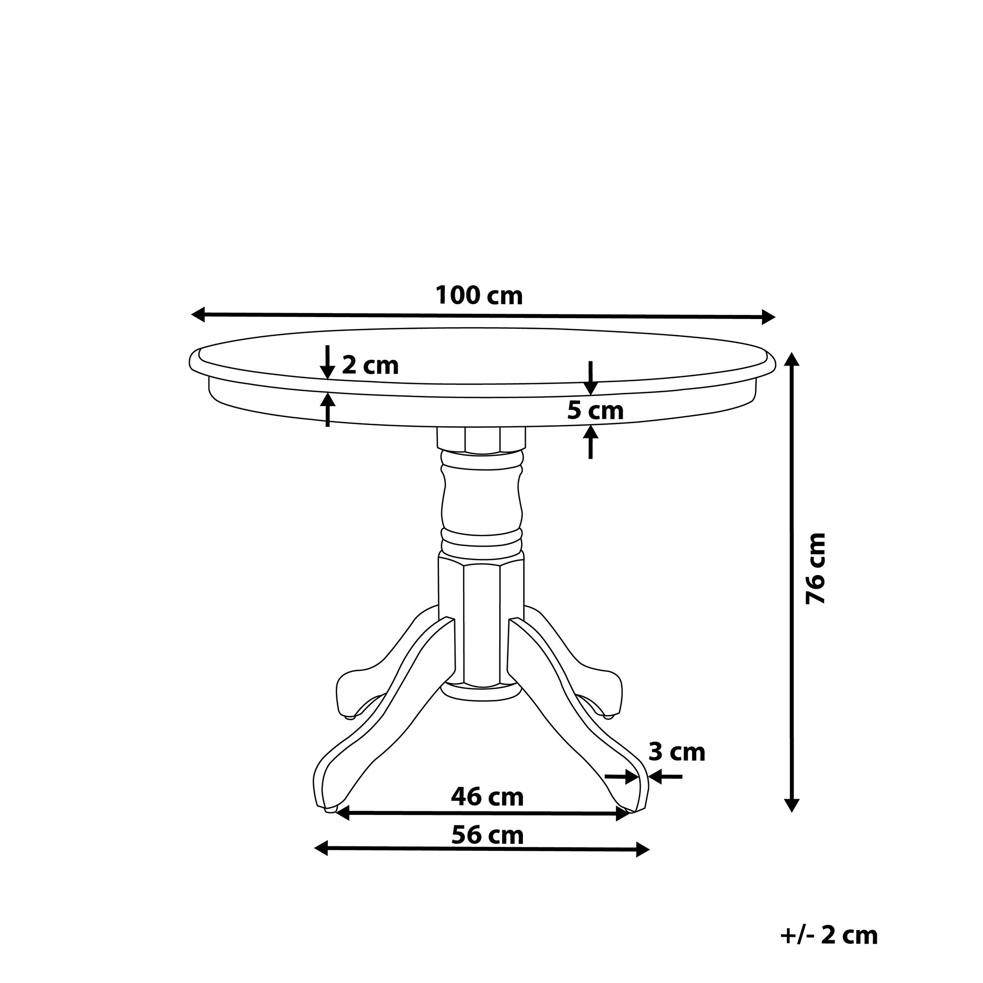 Ruokapöytä AKRON Valkoinen 100 cm 100 cm