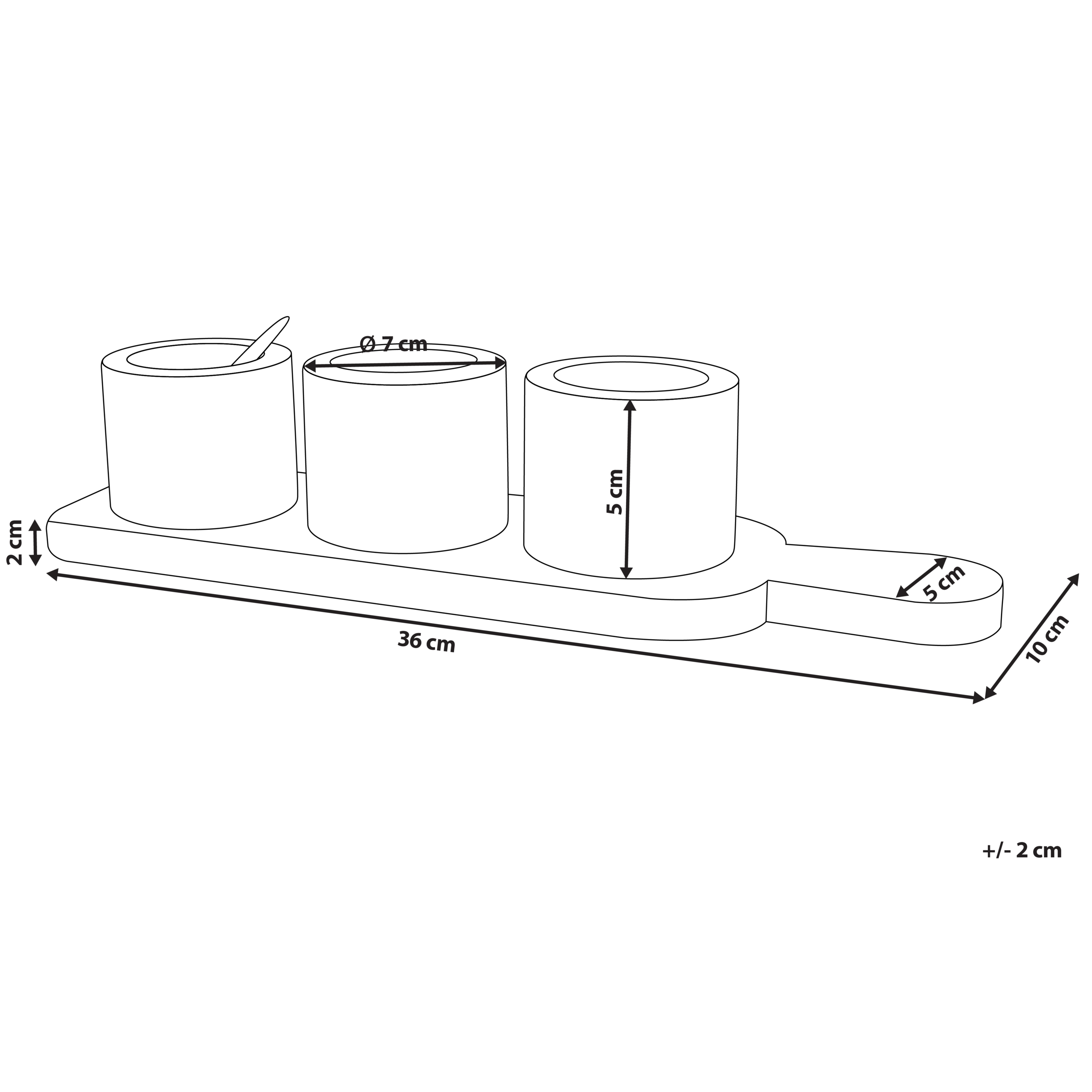 Tarjoiluastiasetti teelusikalla 3 kpl PATRAS kivi Monivärinen
