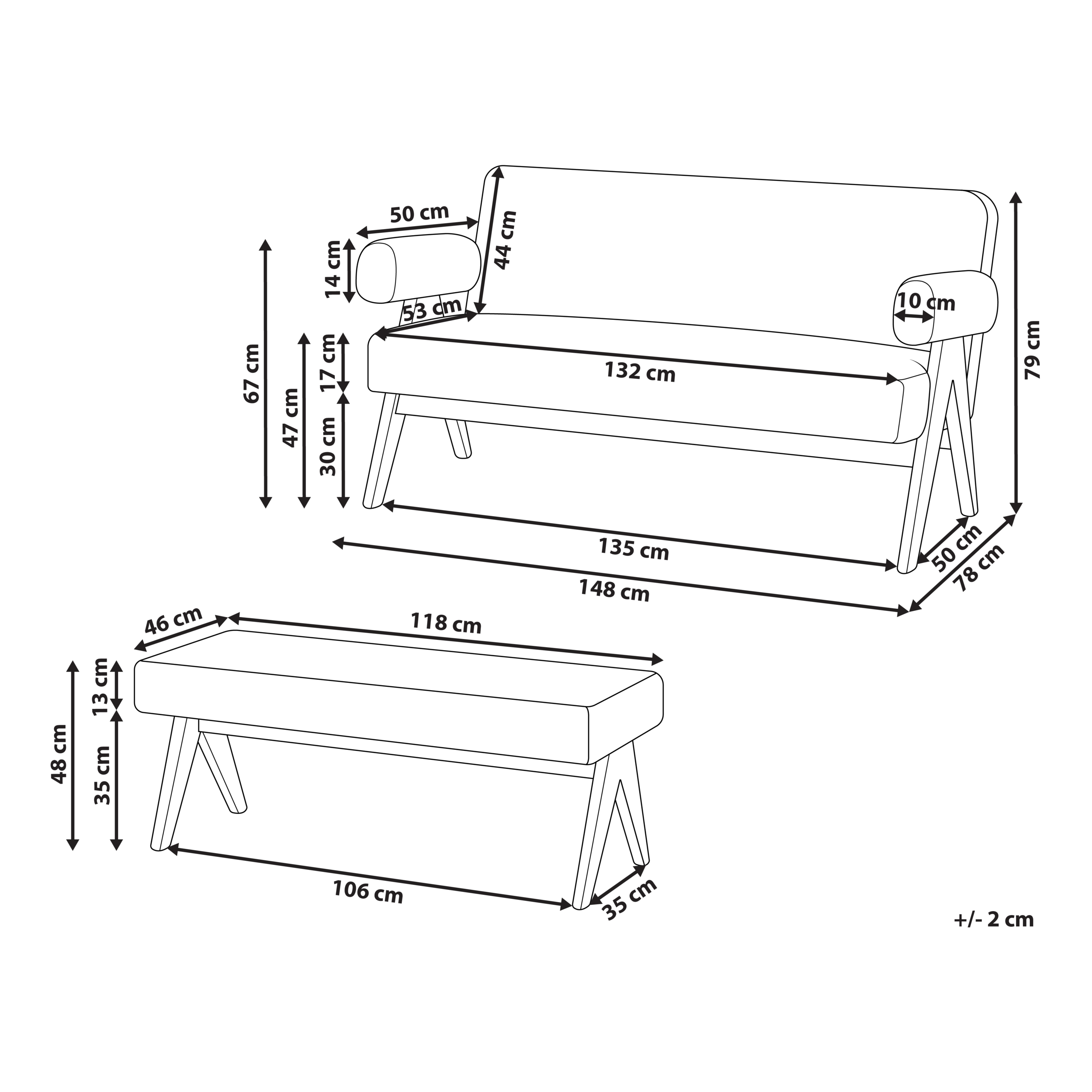 Sohvaryhmä TAMRE buklee Vihreä/vaaleanruskea