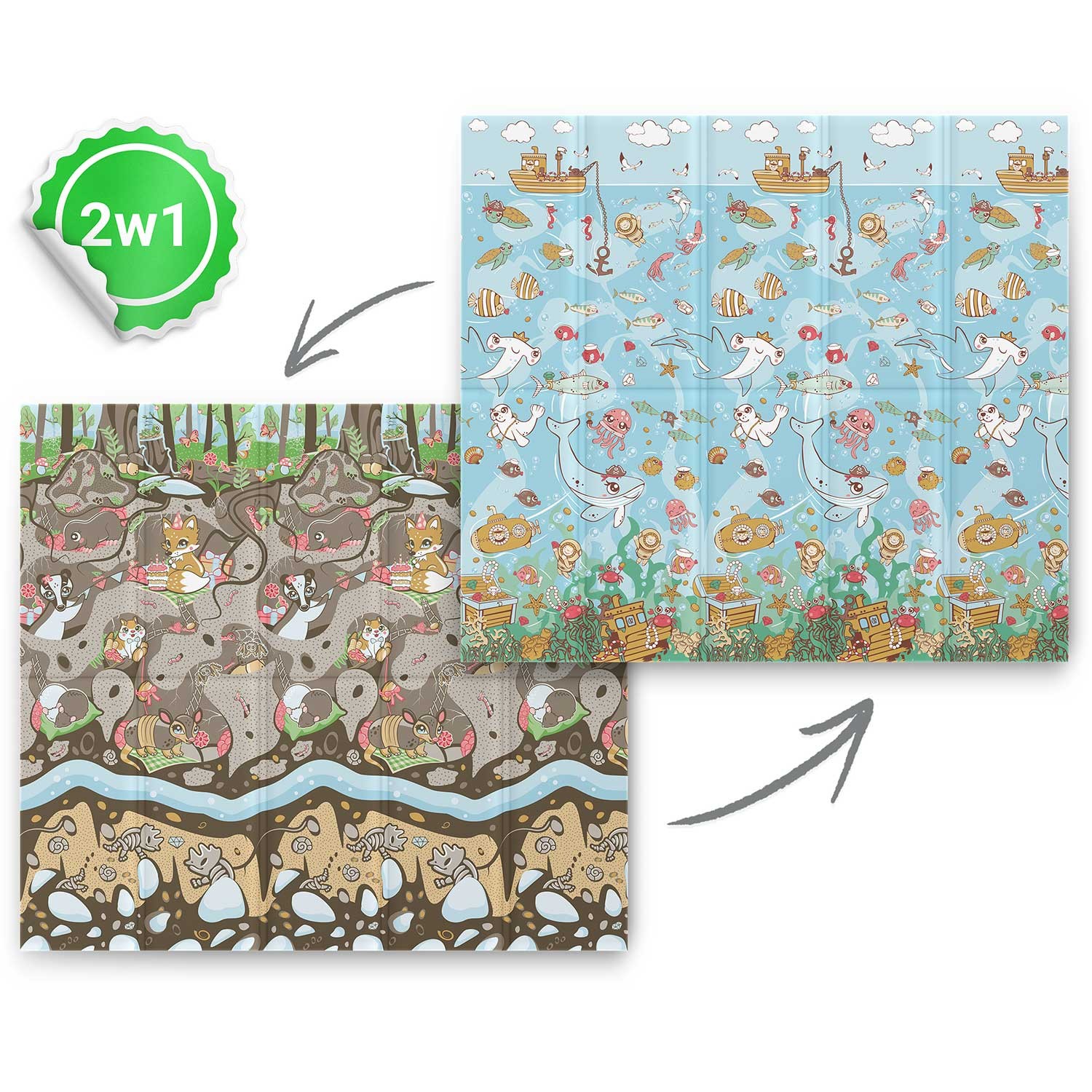 Nukido NK-340 Ocean-Earth -taittuva vaahtomuovialusta, opetusalusta 200 x 180 x 1 cm