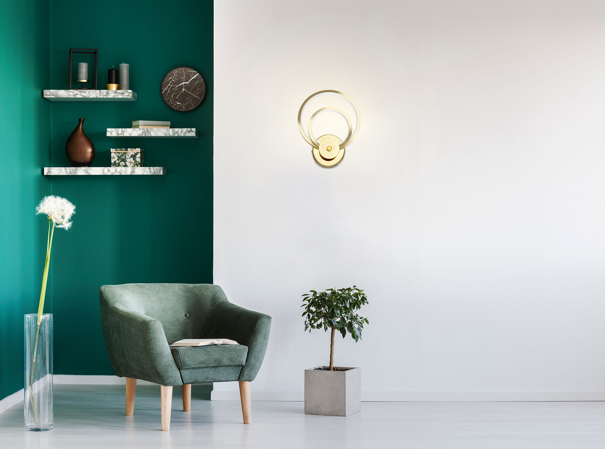 TOOLIGHT seinävalaisin APP1043-W kulta, 24x7, 5x24cm