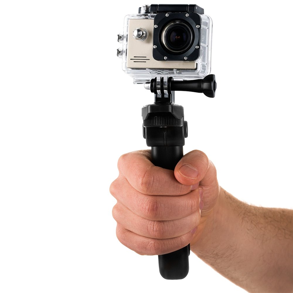 Minikokoinen jalustakiinnike GoPro SJCAM -action-kameralle, musta