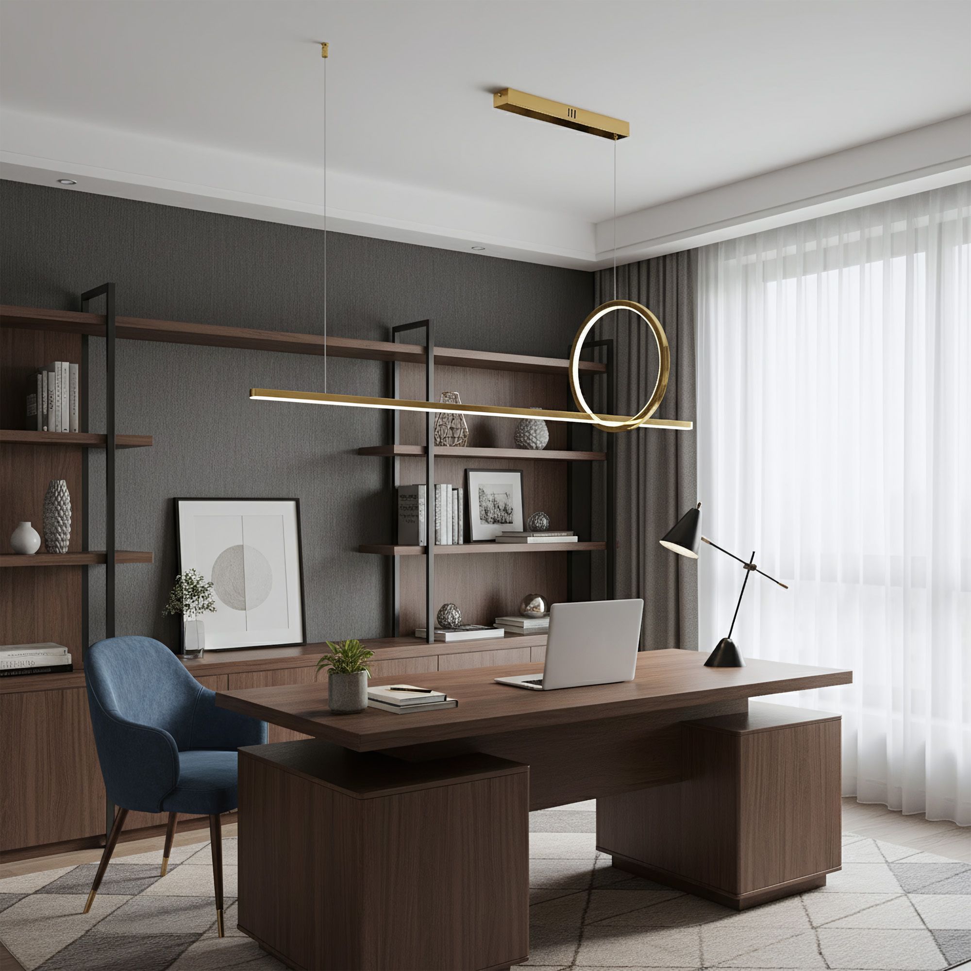 TOOLIGHT riippuvalaisin LHJ111-CP C valkoinen, harjattu kulta, 30,5X30,5X100CM