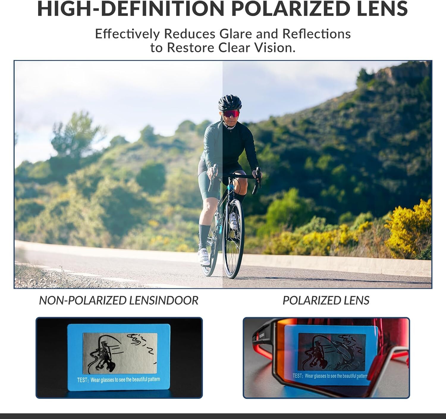 Polarisoidut Urheilupyöräilylasit, Valkoinen