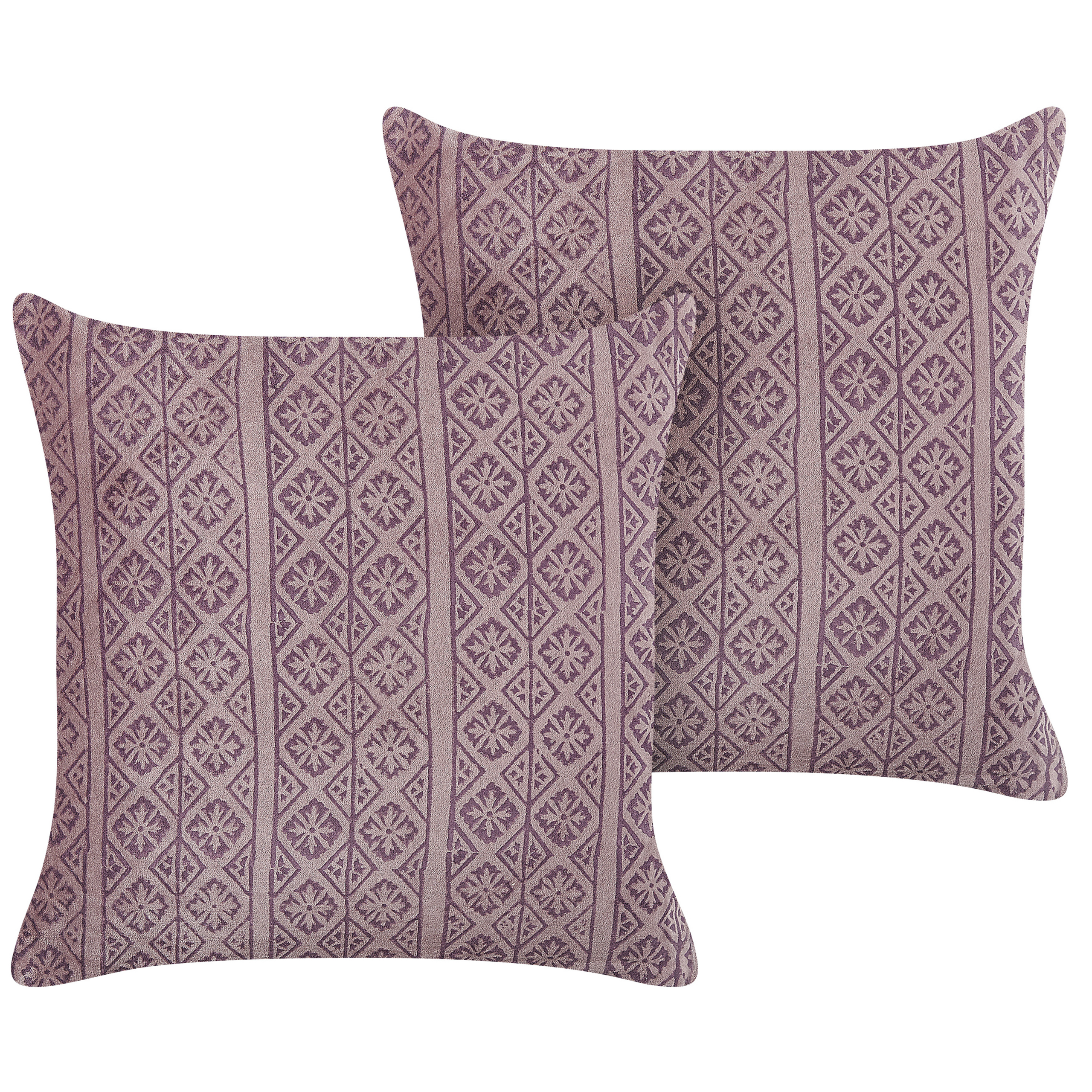 Koristetyynysetti 2 kpl SILYBUM 45 x 45 cm Sametti Vaaleanpunainen Geometrinen kuvio