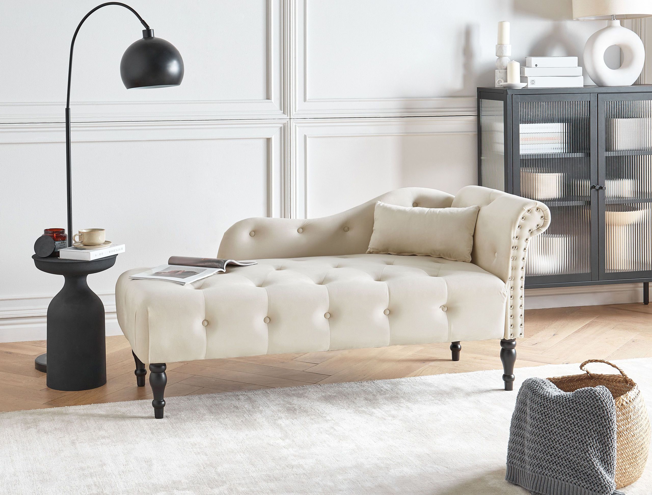 Divaani oikea IVRY sametti Vaaleanbeige