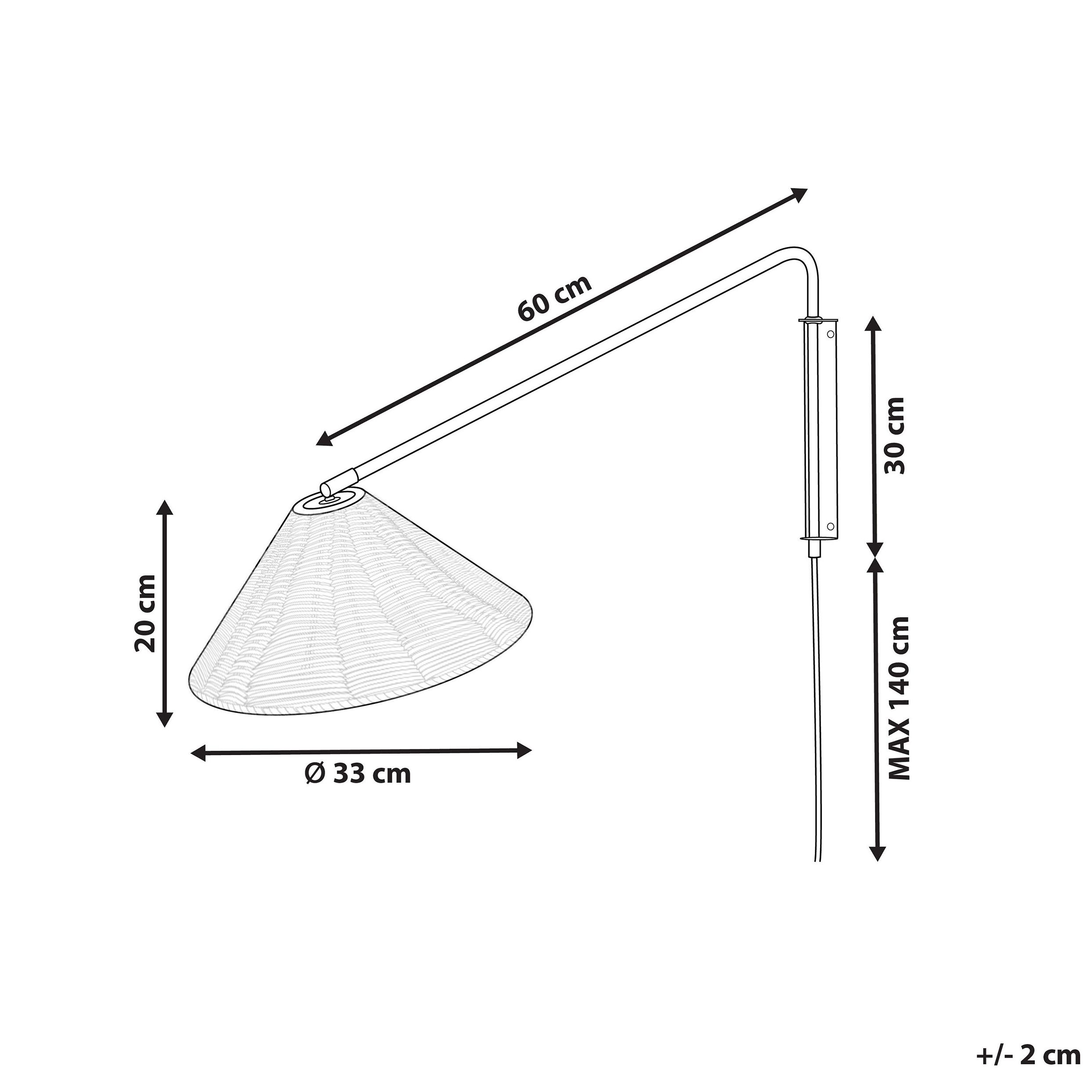 Seinävalaisin PALENA säädettävä rottinki Luonnonväri