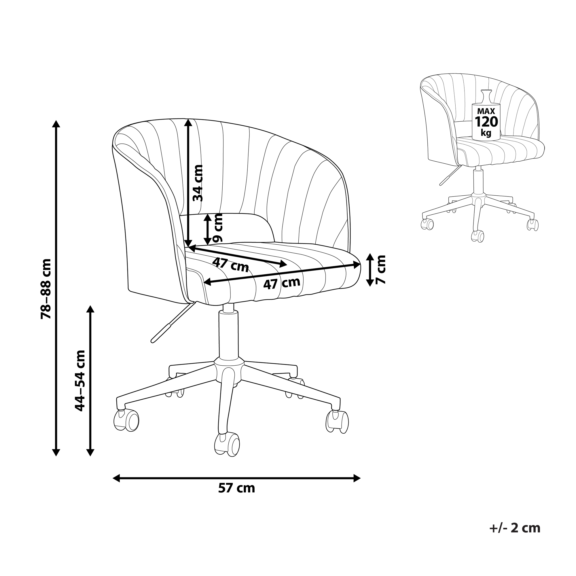 Työtuoli KATONAH sametti Vaaleanpunainen