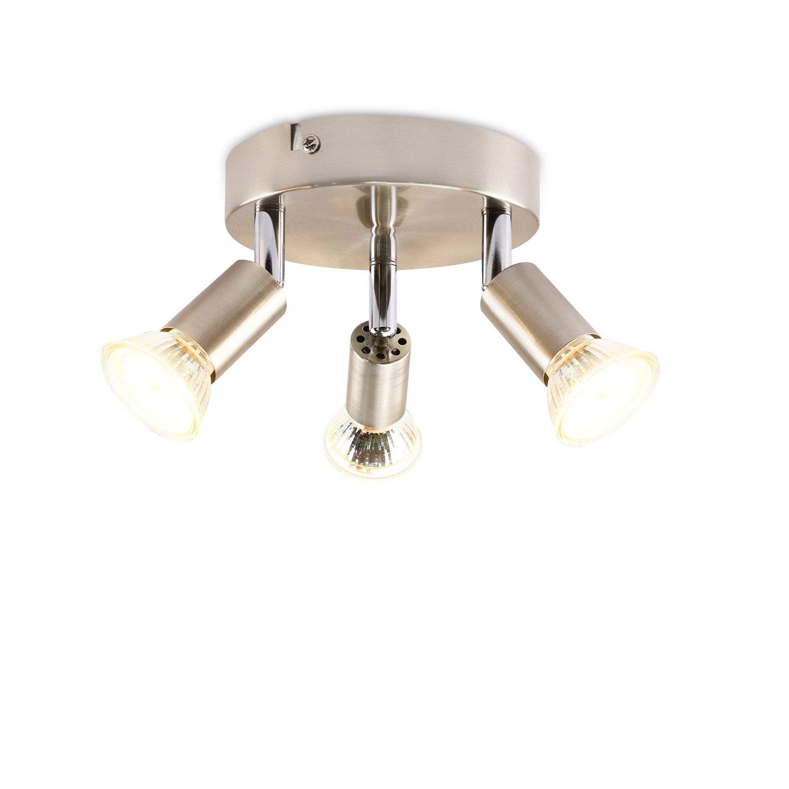 NETTLIFE LED-kattovalaisin GU10 - 3 modernia pyöreää kattokohdevaloa 350° kattokohdevalot keittiöön, käytävään