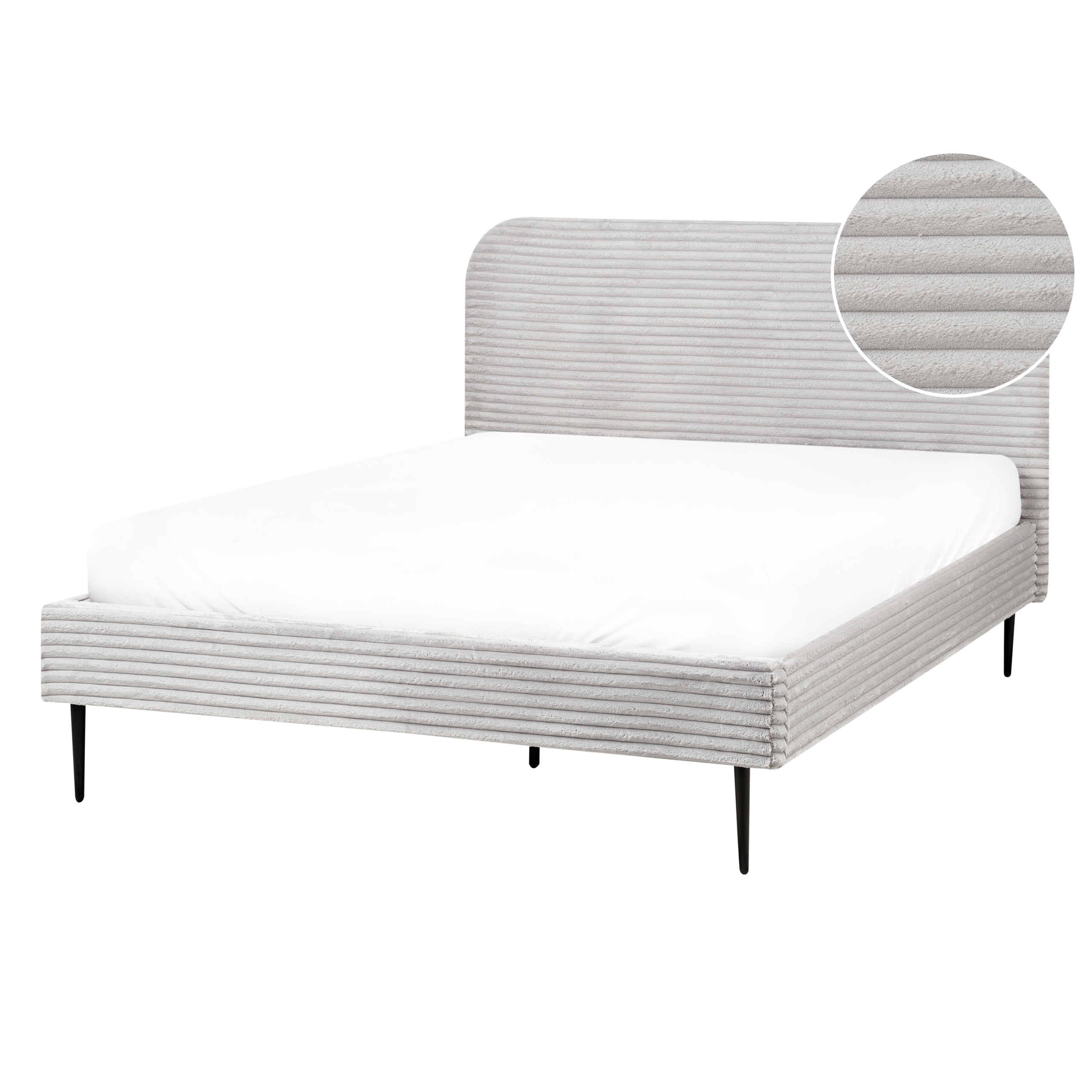 Sänky vakosametti FLAYAT 140 x 200 cm Vaaleanharmaa