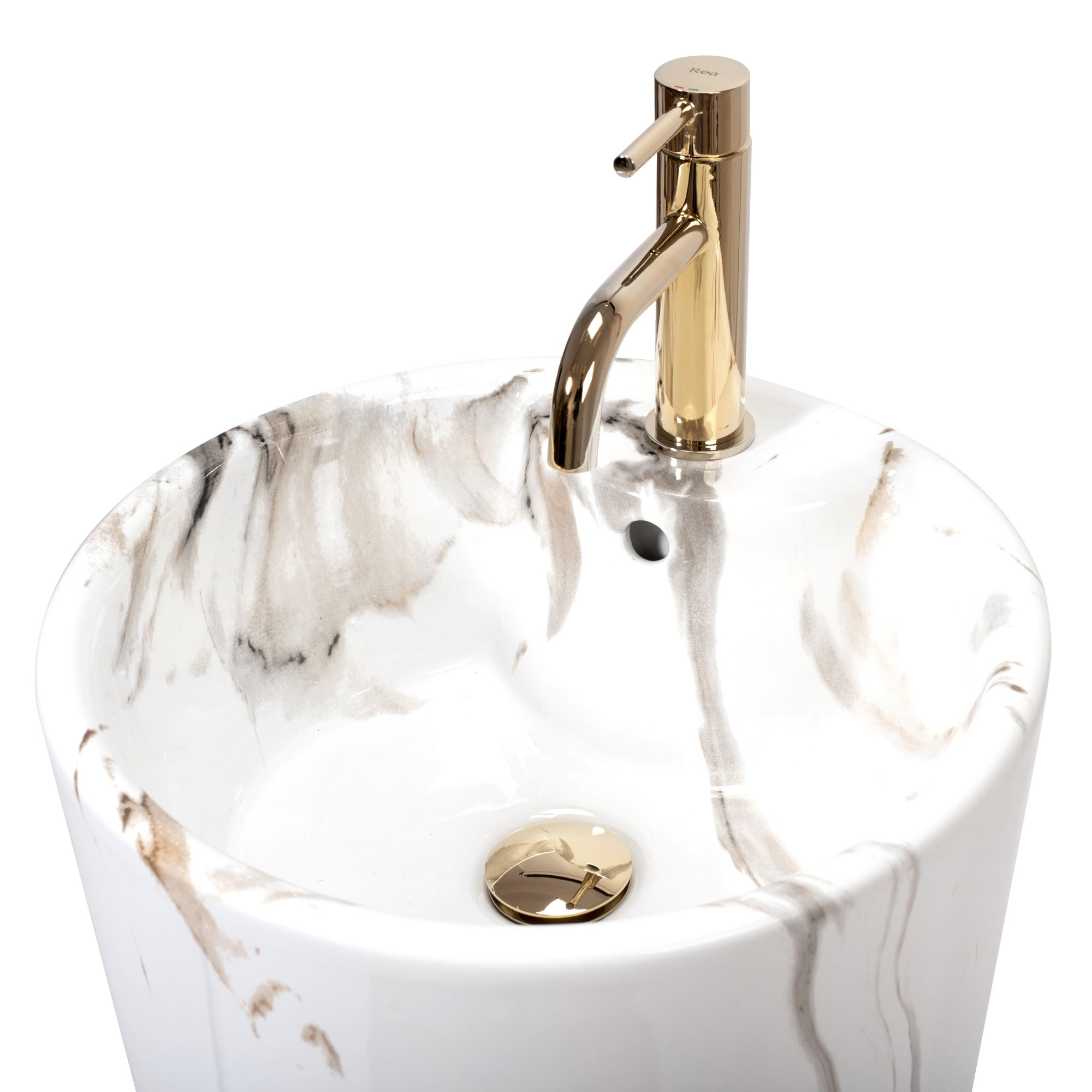REA Vapaasti Seisova Pesuallas BLANKA marble, 40X40X85CM