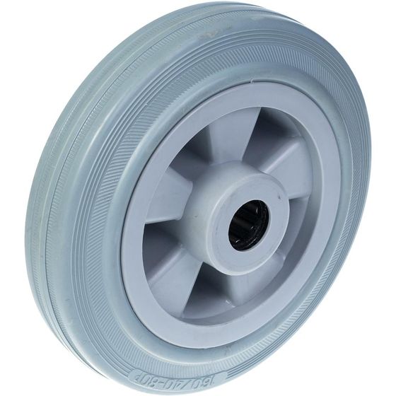160 mm:n pyörä, jossa on harmaa kumipinta ja polypropeeninen ydin