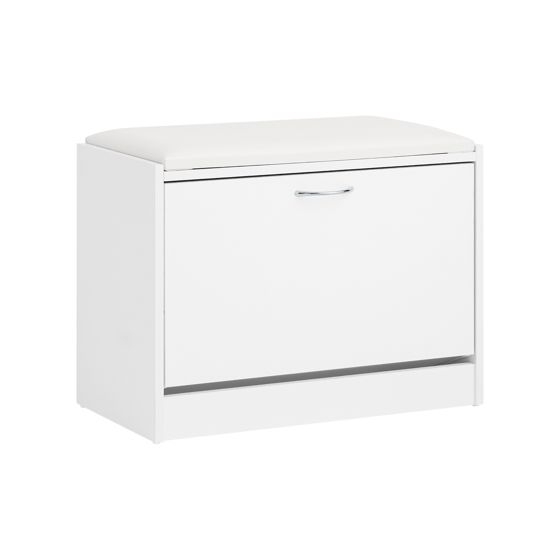 SoBuy Puinen säilytyspenkki FSR16-W - ekologinen ja kestävä 60x30x48 cm