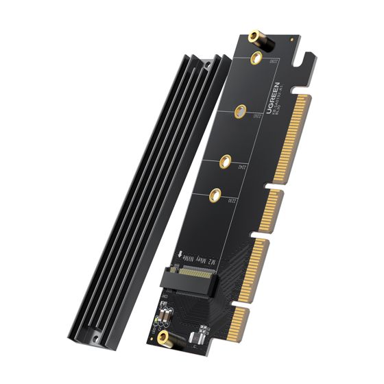 PCIe 4.0 x16 - M.2 NVMe M-Key -sovitin, laajennuskortti, musta