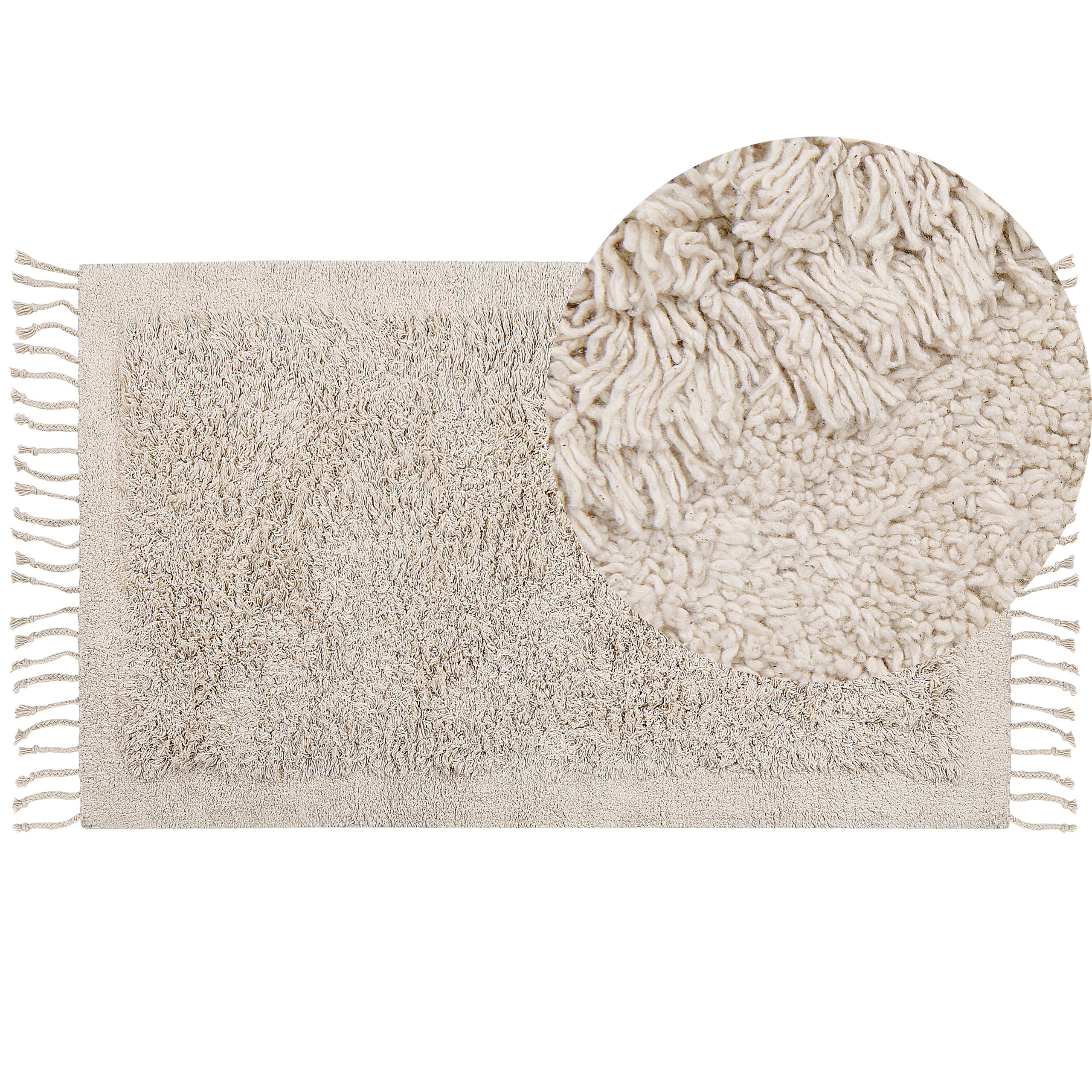 Matto BITLIS Vaaleanbeige 80 x 150 cm Puuvilla