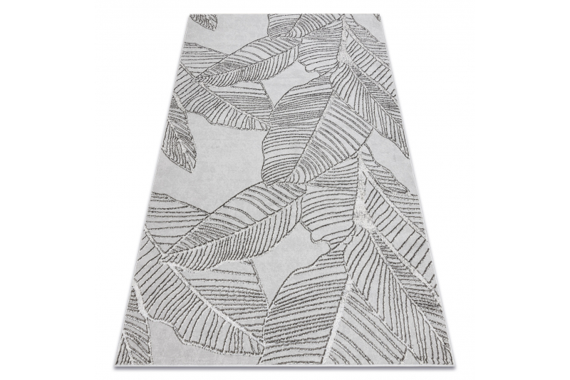 Matto LIRA E1482 Lehdet, rakenteellinen, moderni, glamour - harmaa 140x190 cm