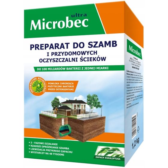 Eucalyptus septisäiliön valmistelu 1,2kg Saostussäiliöiden tehokas biohajoaminen