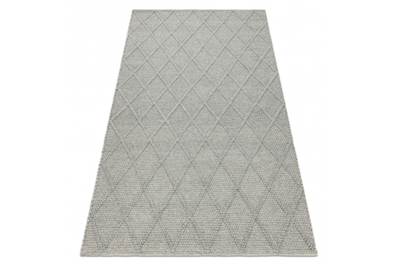 Villamatto TAHAR 99001G harmaa - KÄSINKUDOTTU lenkki, rombuksia, boho