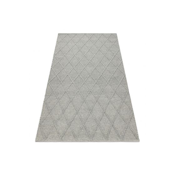 Villamatto TAHAR 99001G harmaa - KÄSINKUDOTTU lenkki, rombuksia, boho