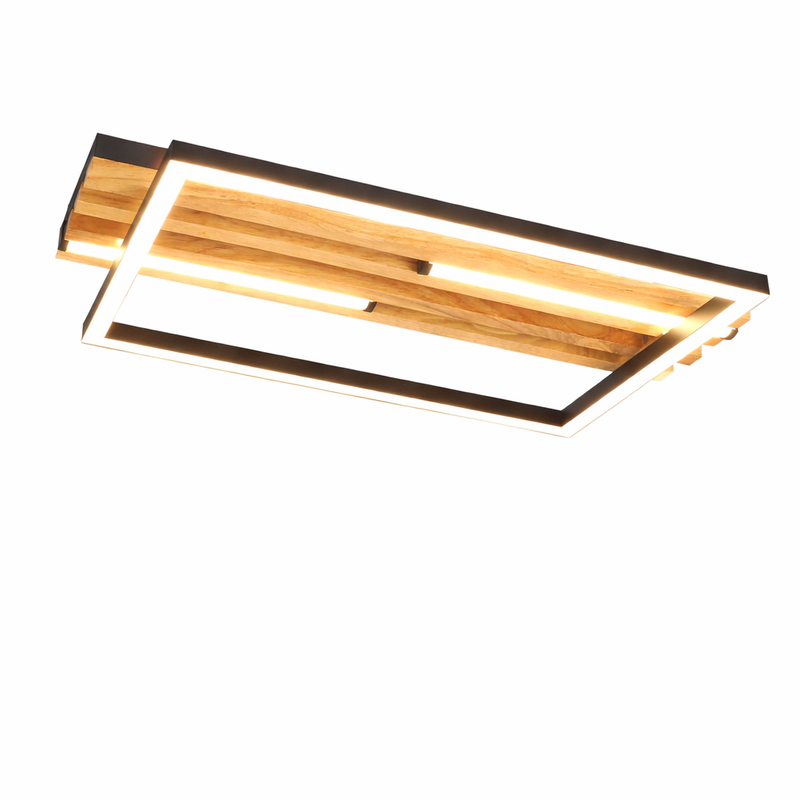 NETTLIFE Moderni LED-puukattovalaisin 38cm 24WSuorakulmainen musta kattolamppu 3000K Lämmin valkoinen olohuoneeseen ja makuuhuoneeseen