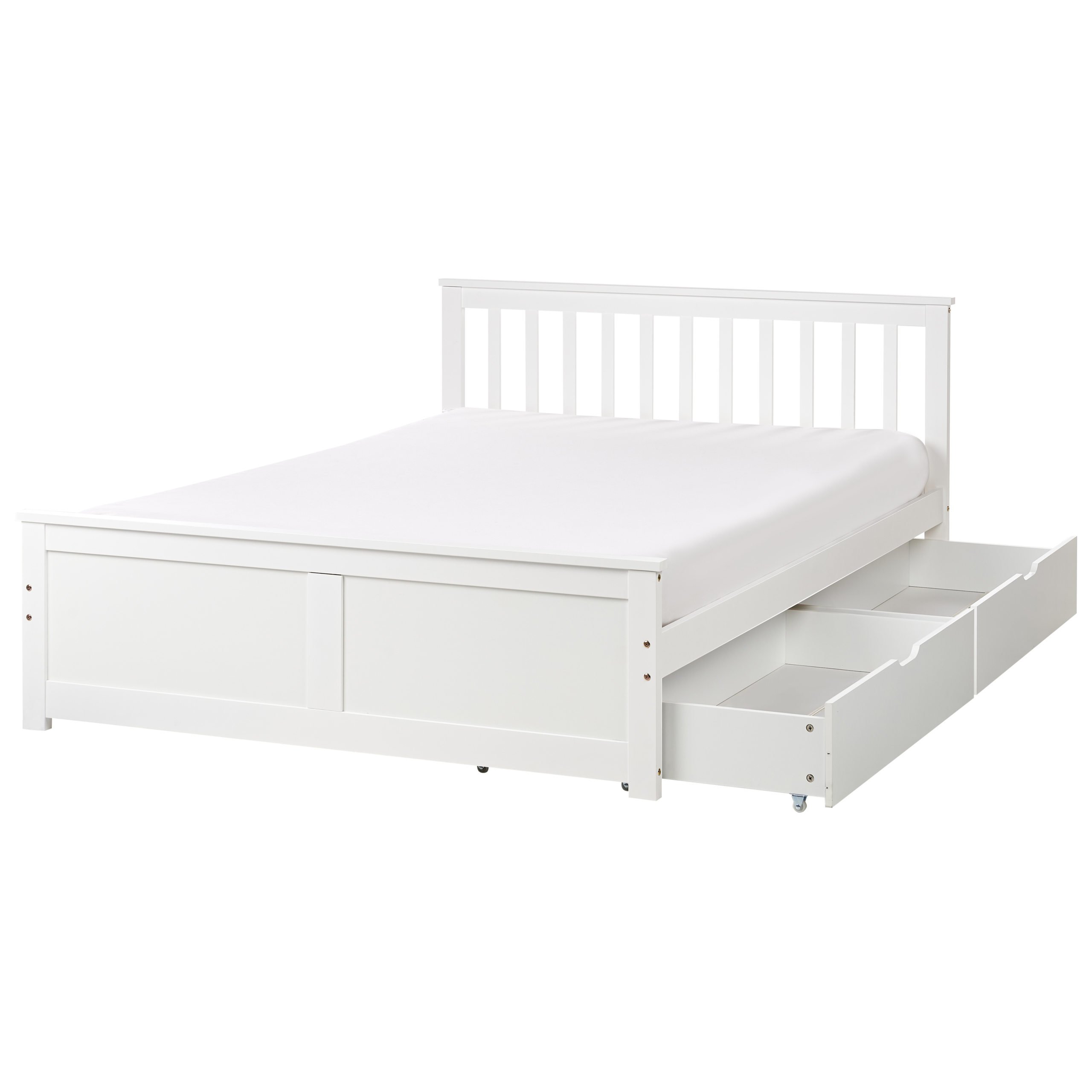 Sänky säilytyslaatikoilla mänty OLENDON 140 x 200 cm Valkoinen