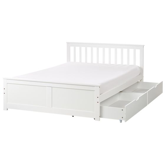 Sänky säilytyslaatikoilla mänty OLENDON 140 x 200 cm Valkoinen