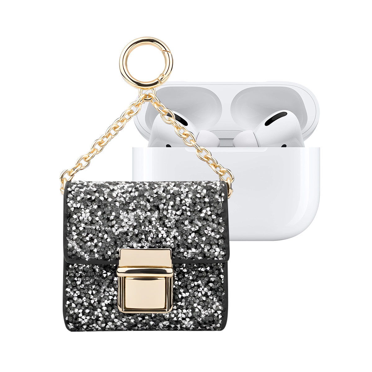 Cosmo Kimalteleva Mini Laukku Kaikille AirPods Sukupolville Ketjulla