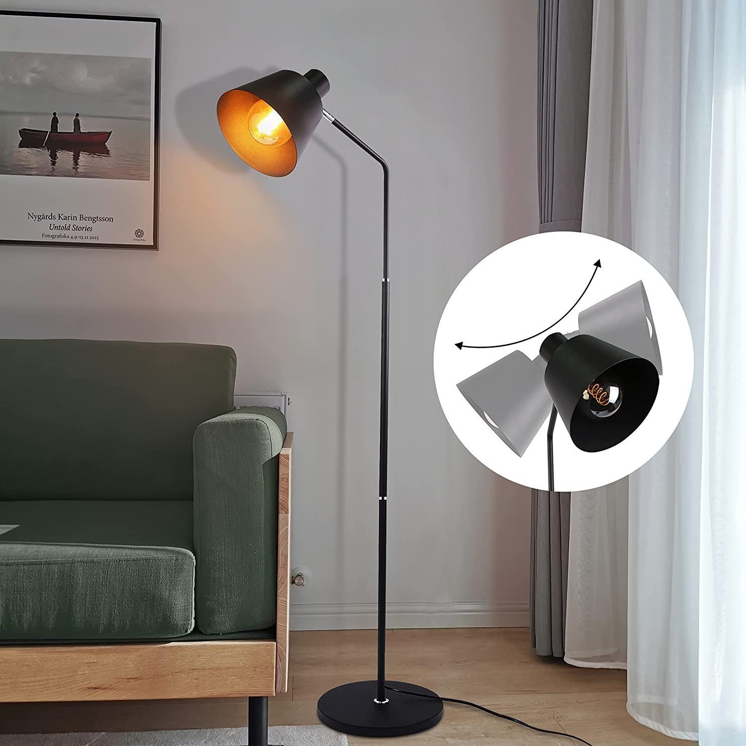 ZMH Vintage LED-lattiavalaisin 166 cm E27 Olohuone Lastenhuone Toimisto