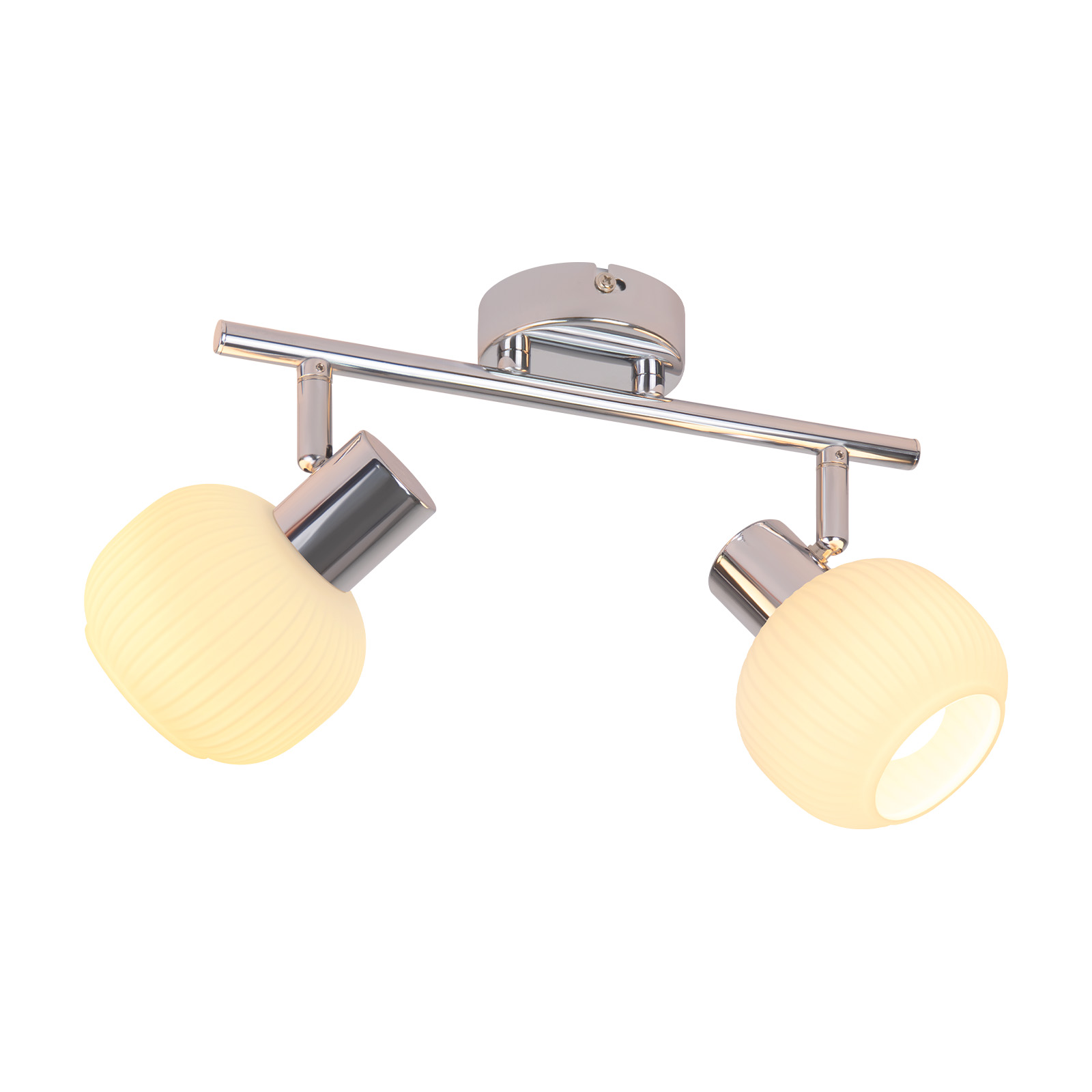 NETTLIFE 2 valkoinen kattokohdevalaisin E14 sisäkäyttöön vintage - lasivarjostin kohdevalaisimella ilman lamppuja