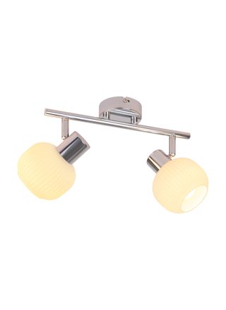 NETTLIFE 2 valkoinen kattokohdevalaisin E14 sisäkäyttöön vintage - lasivarjostin kohdevalaisimella ilman lamppuja