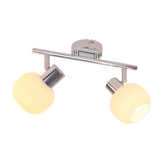 NETTLIFE 2 valkoinen kattokohdevalaisin E14 sisäkäyttöön vintage - lasivarjostin kohdevalaisimella ilman lamppuja