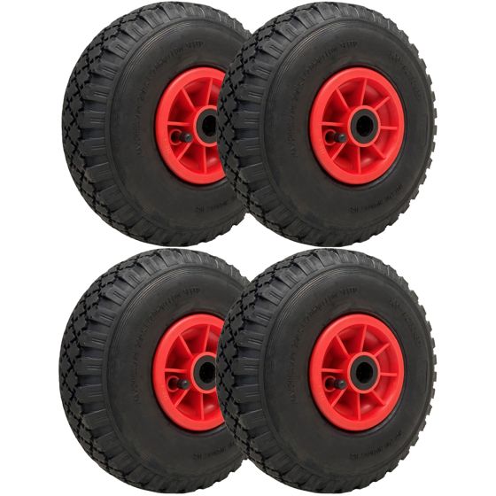 300x4 pneumaattiset pyörät 260x85mm muovivanteet 20mm rullalaakeri 150kg (4 kpl)