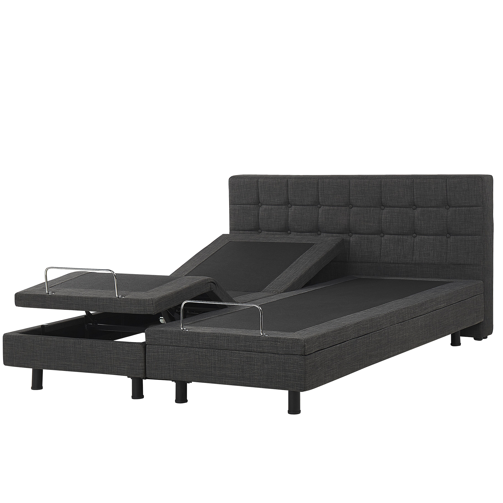 Säädettävä sänky kangas DUKE 180 x 200 cm Tummanharmaa