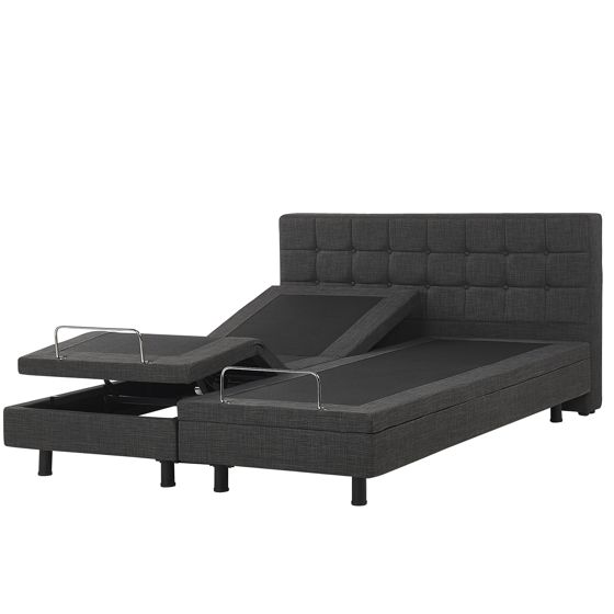 Säädettävä sänky kangas DUKE 180 x 200 cm Tummanharmaa