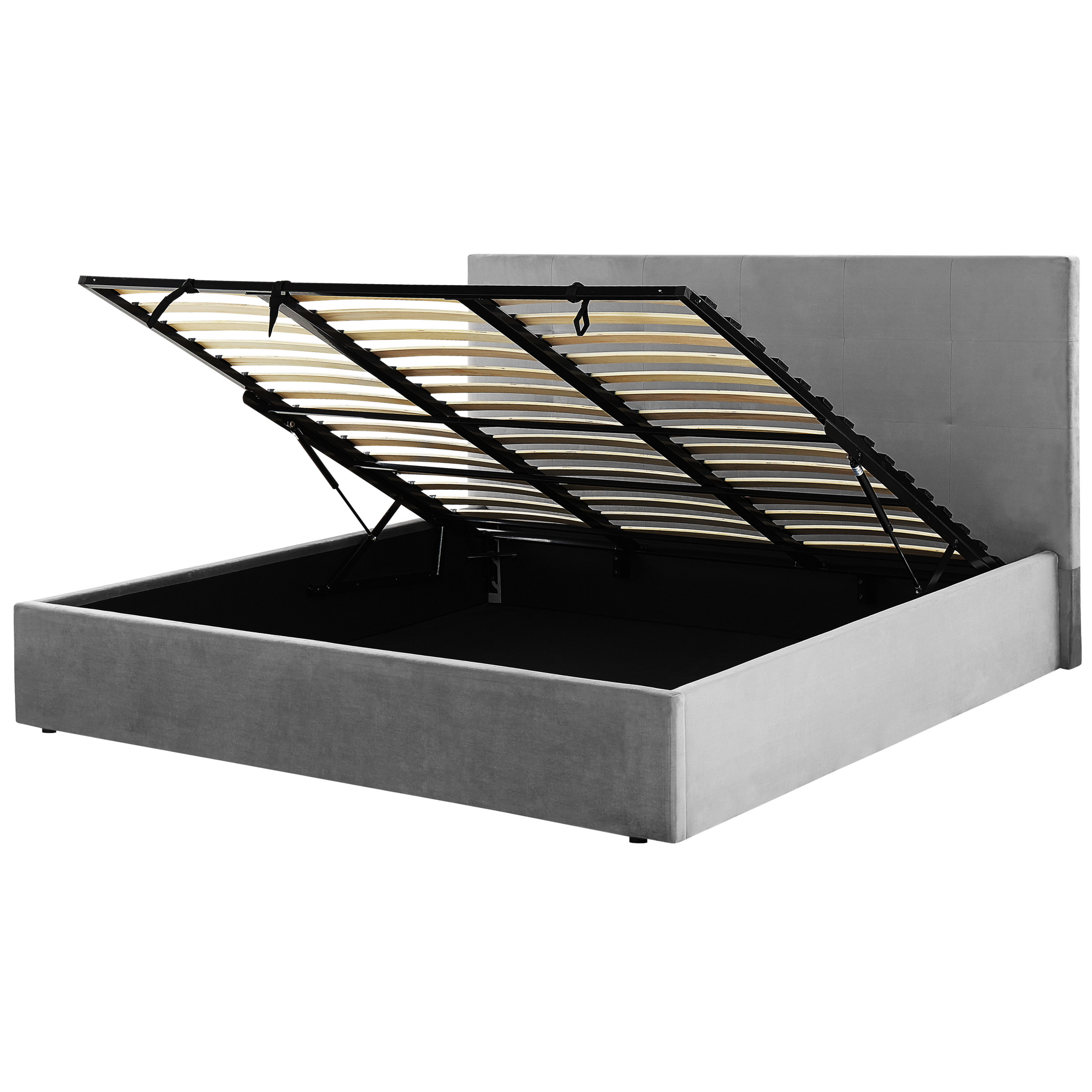 Sänky säilytystilalla sametti LORIENT 180 x 200 cm Vaaleanharmaa