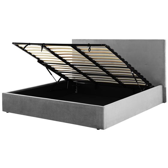 Sänky säilytystilalla sametti LORIENT 180 x 200 cm Vaaleanharmaa