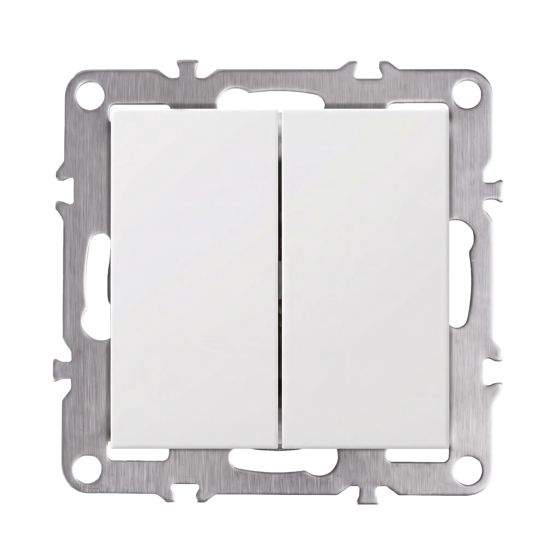 Toolight Kaksoiskytkin OSTE JNH007-W Valkoinen 4x7, 4x7, 4cm