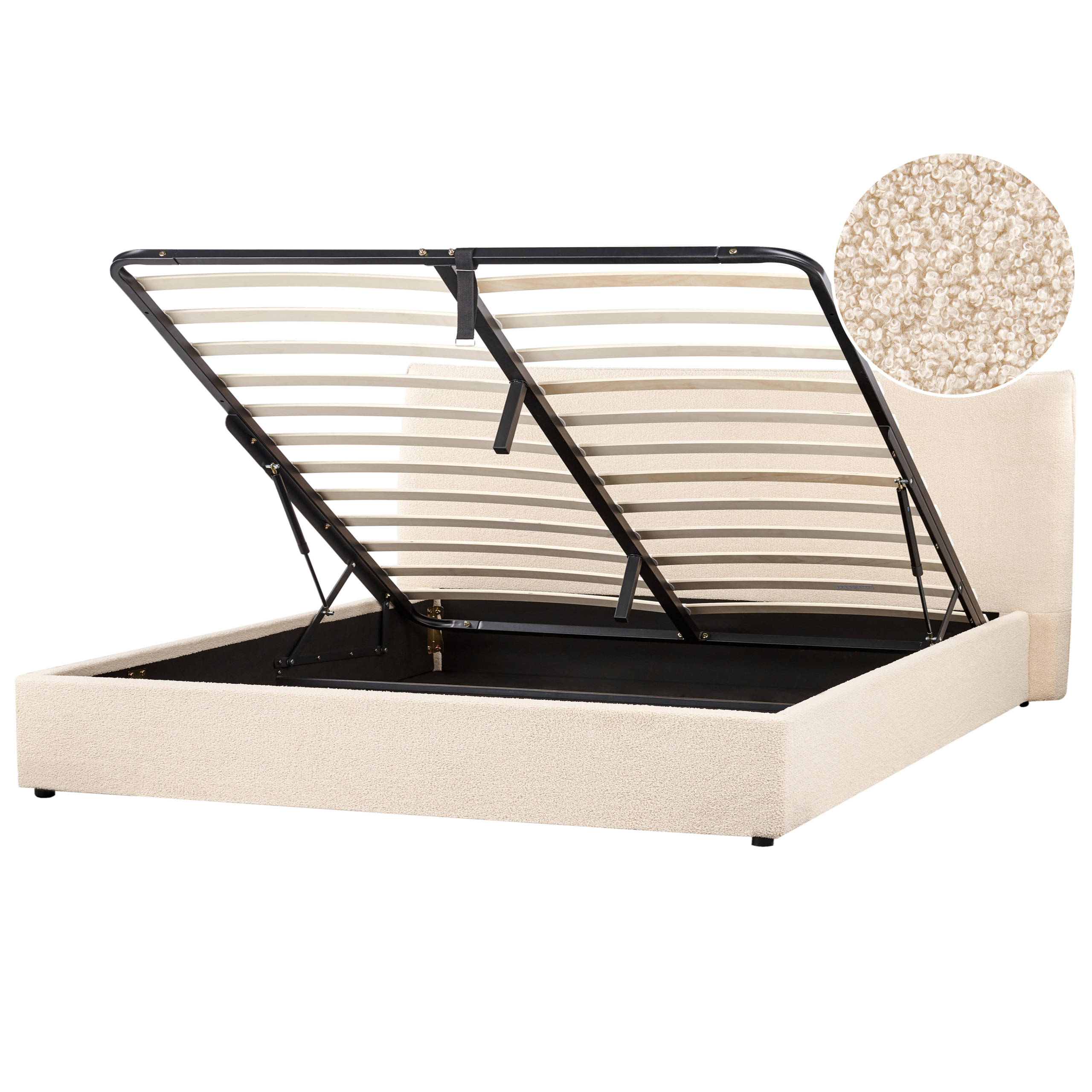 Sänky säilytystilalla buklee LAVAUR 180 x 200 cm Beige