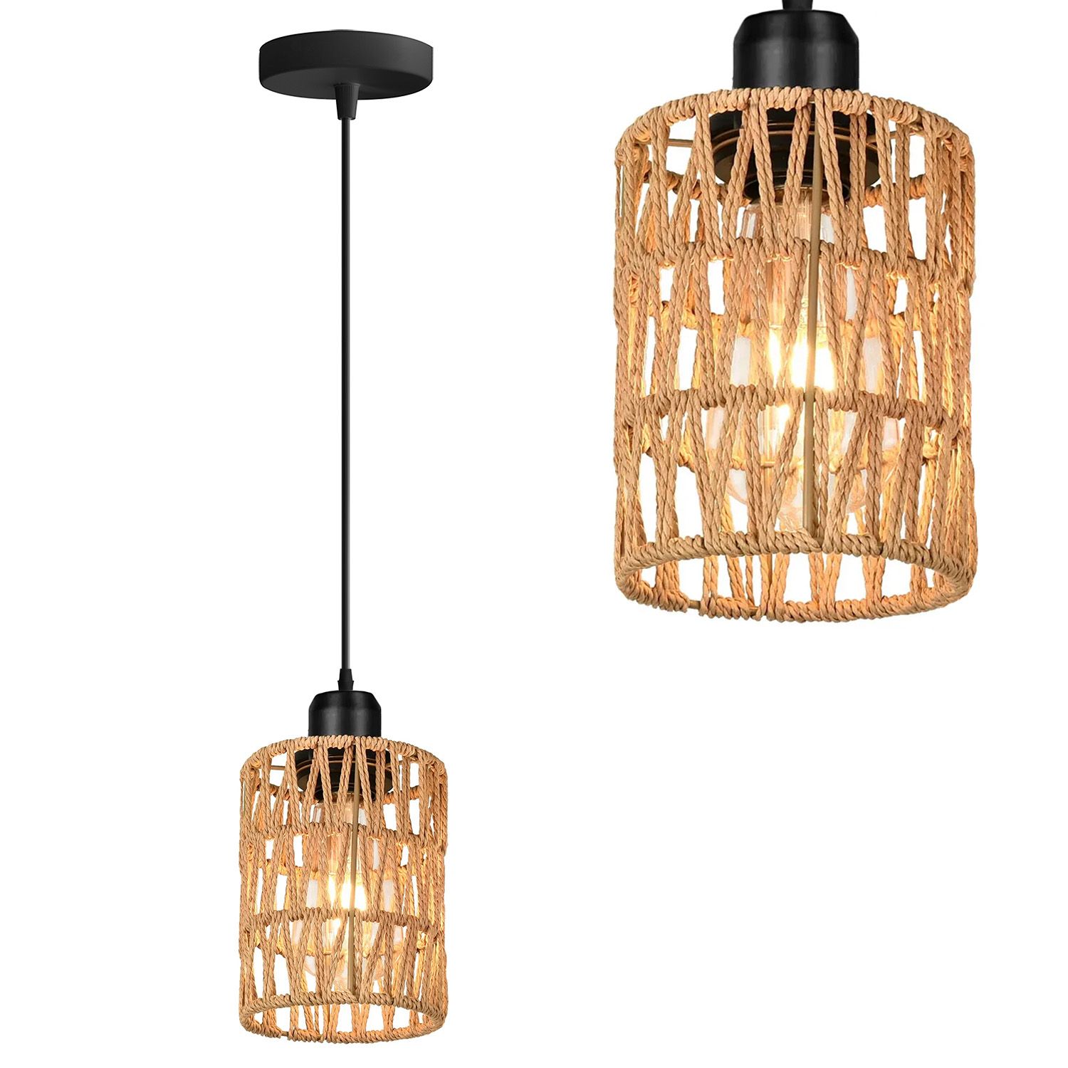 TOOLIGHT riippuva kattovalaisin APP1622-1CP BOHO beige, 12x12x15, 5cm