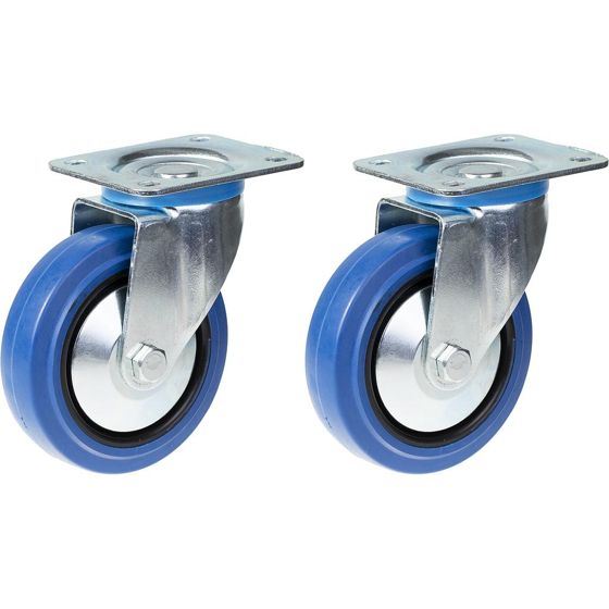 125mm 5" sininen kumi pyörivä kääntöpyörä vahva 400kg kapasiteetti, 2 kpl:n sarja