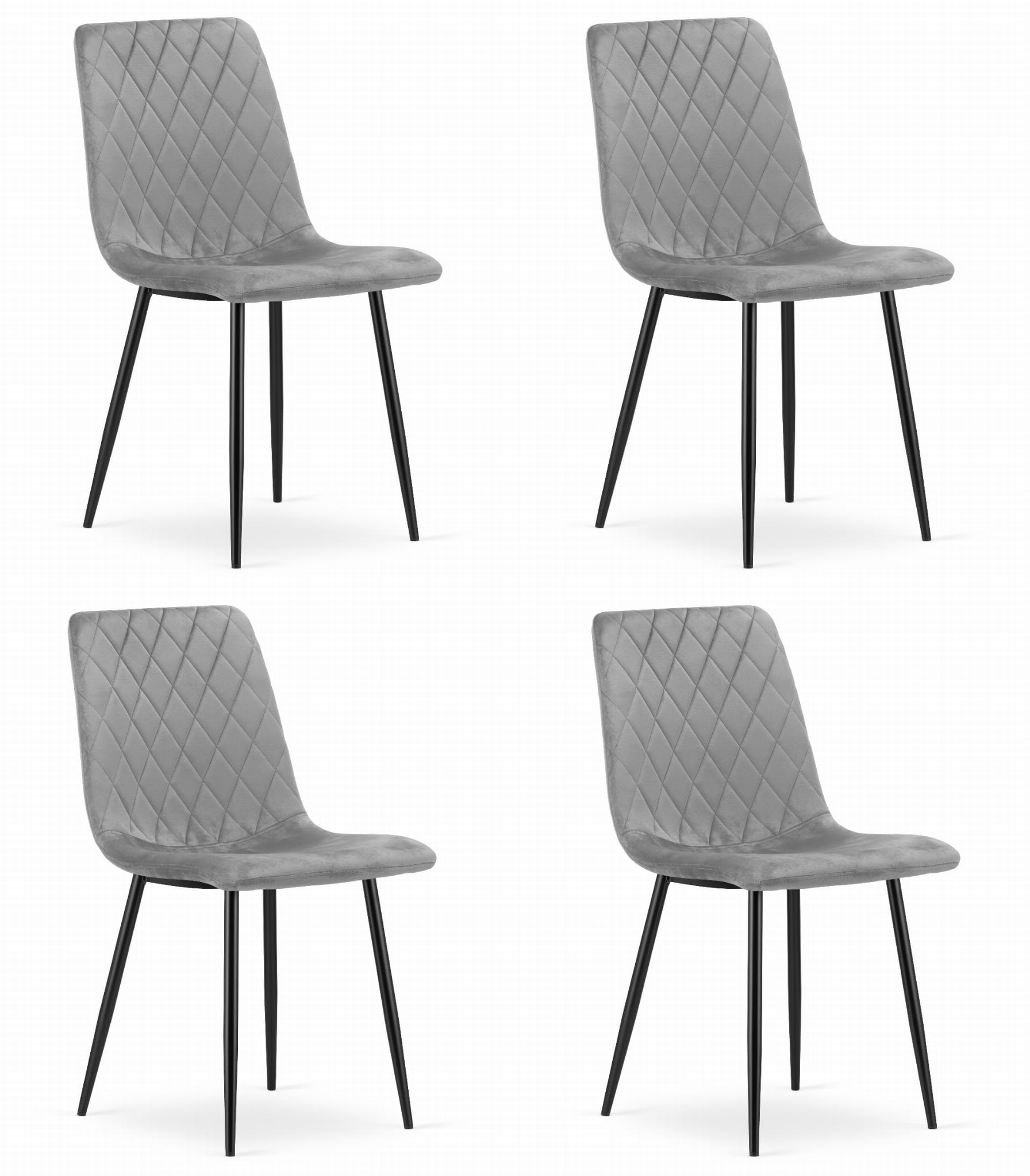 TURIN-tuoli, vaaleanharmaa sametti (4 kpl)