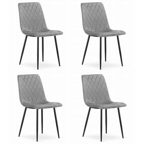 TURIN-tuoli, vaaleanharmaa sametti (4 kpl)