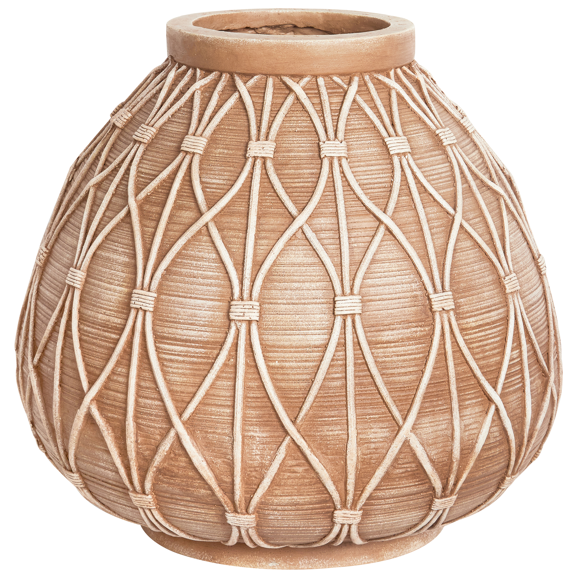 Kukkamaljakko DOMOKOS 38 cm Keramiikka Vaaleanruskea