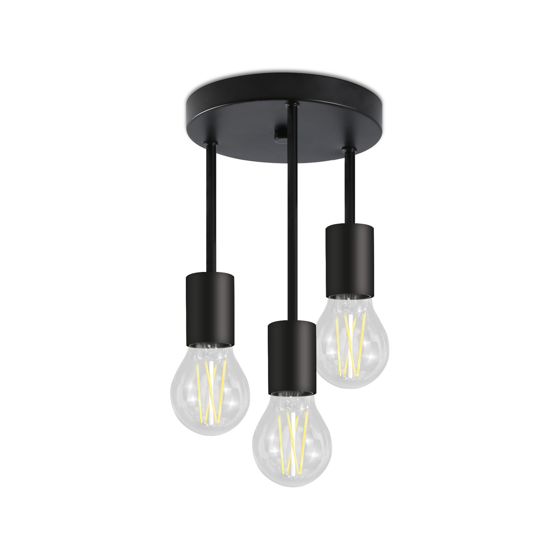 NETTLIFE Vintage, musta Kattovalaisin - 3- lamppuinen, E27, riippuvalaisin Kattoon, jossa, 3Kohdevaloa