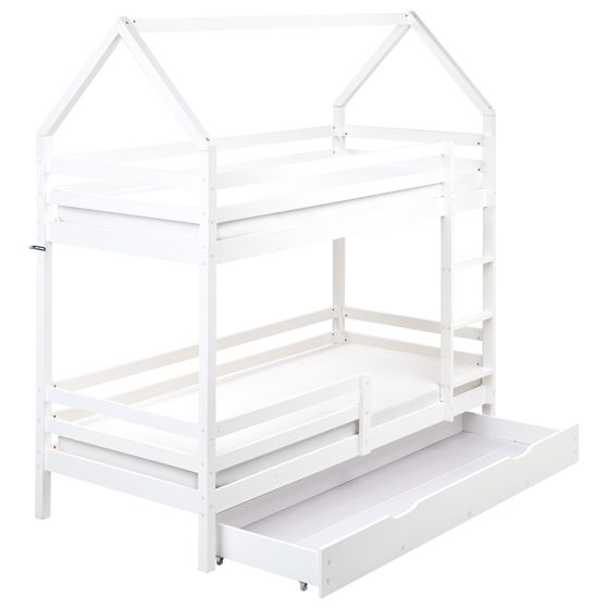 Kerrossänky laatikoilla Talo mänty GIRGOLS 90 x 200 cm säilytystila Valkoinen