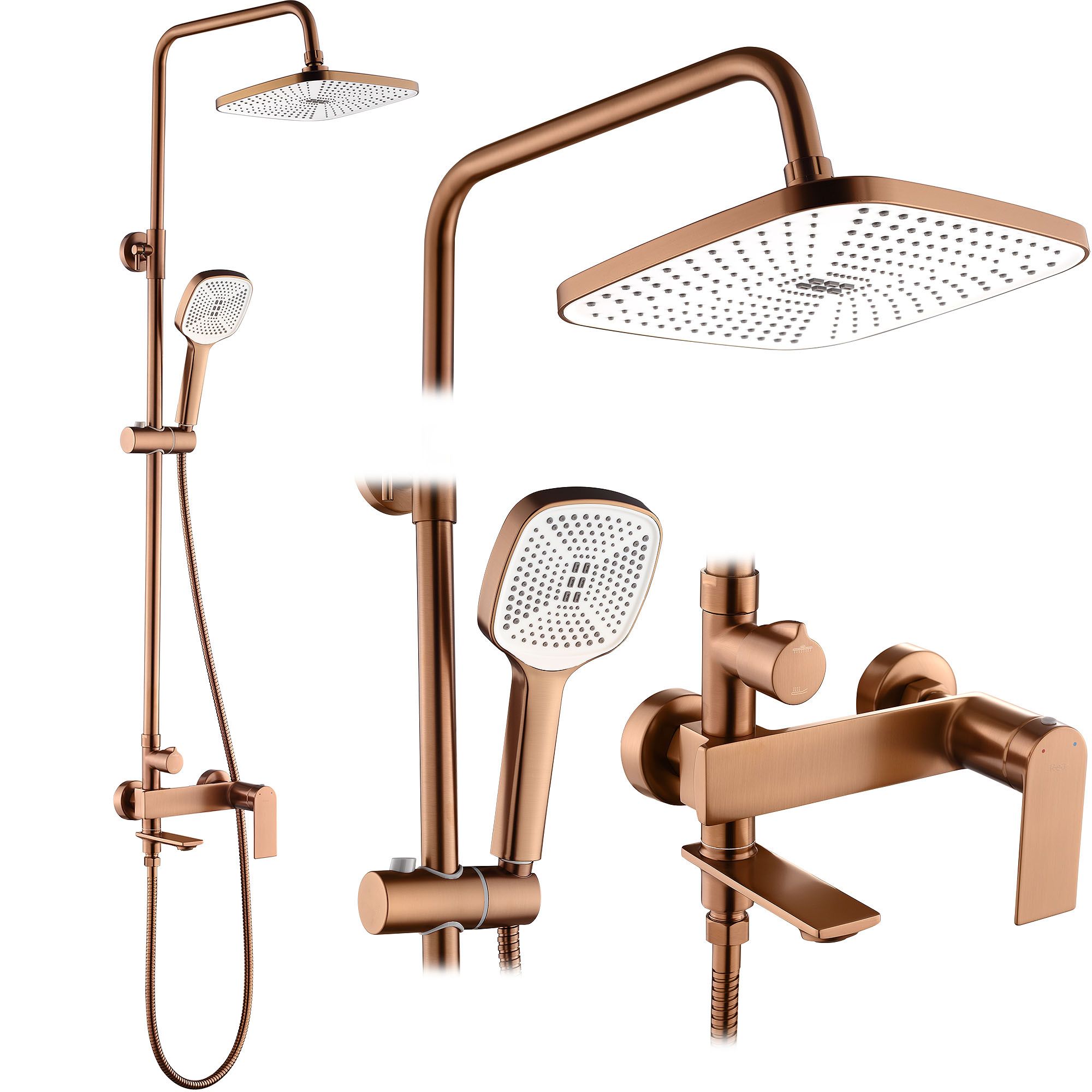 REA suihkusetti Storm harjattu kupari, 45X32X135CM